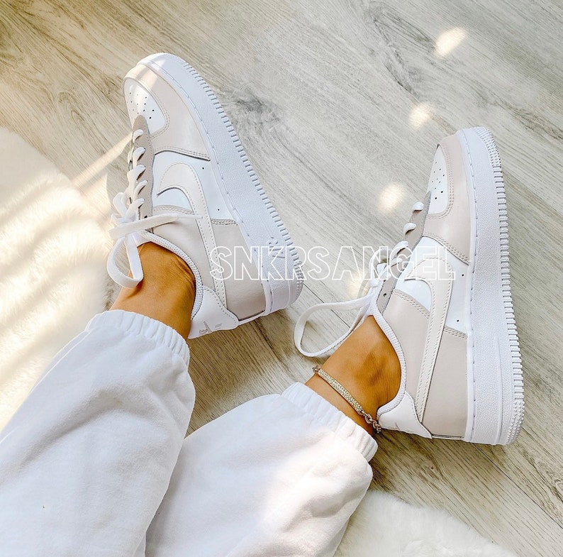 custom nike air force 1 beige tan earth neutral colors