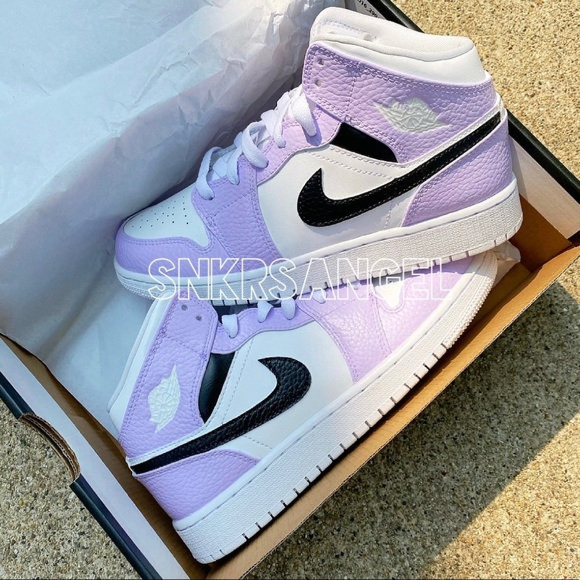 lilac and blue jordans