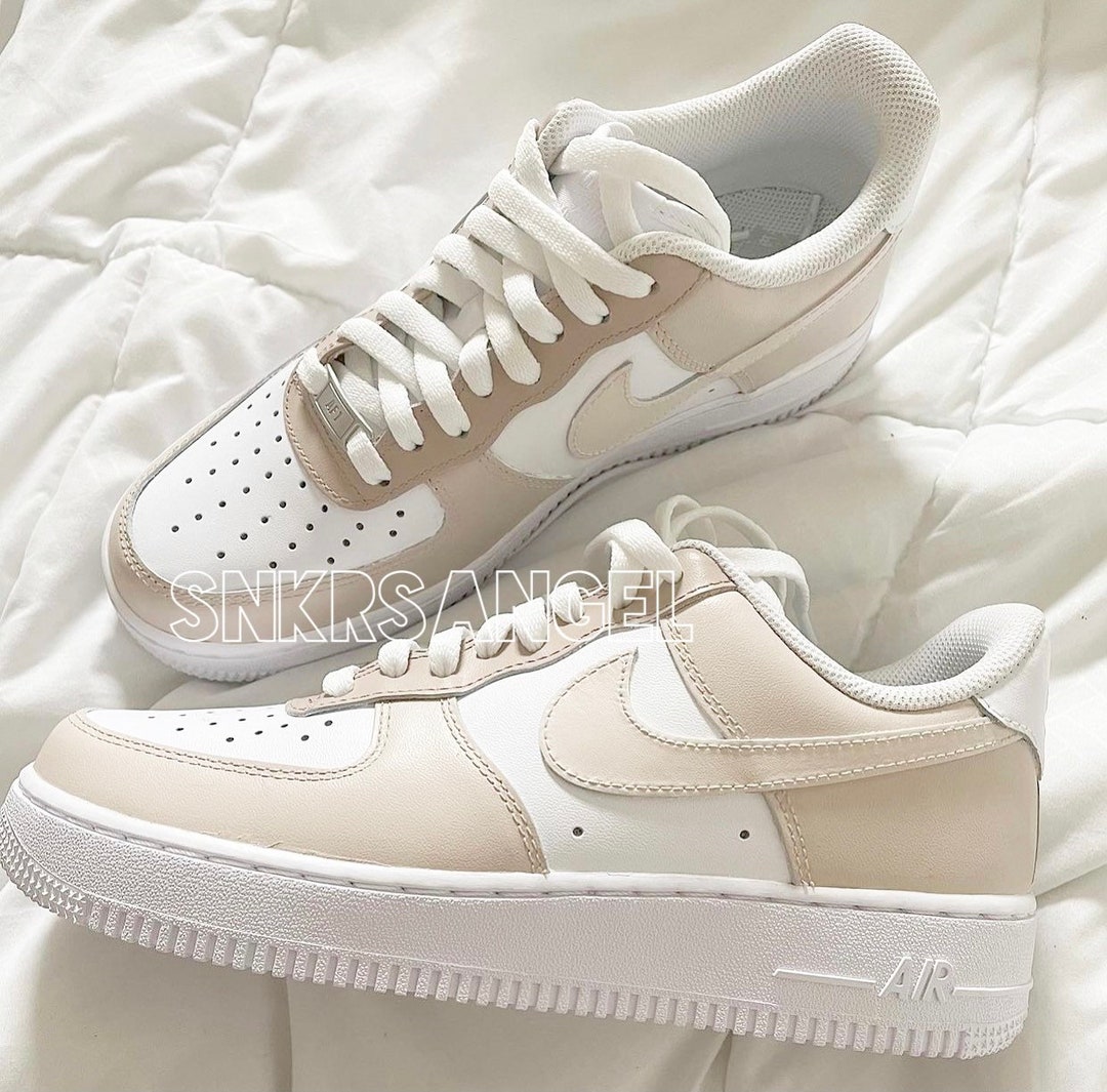 Custom Nike Air Force 1 Low Cream Nude Beige - Etsy