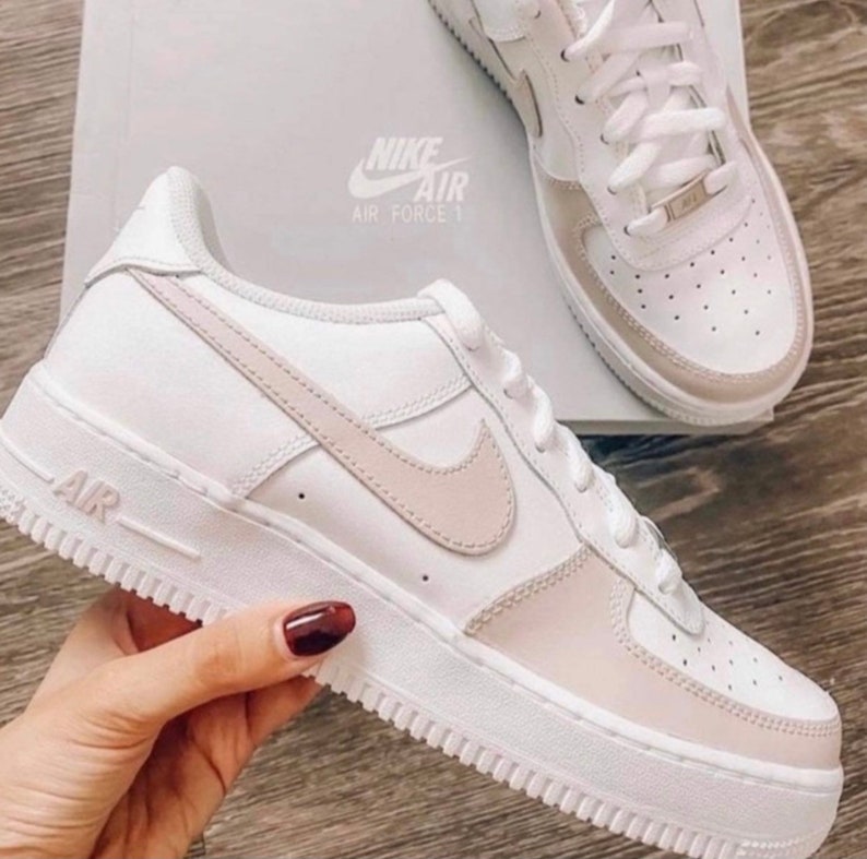 Custom Nike Air Force 1 Low Beige Tan Cream | Etsy Ireland
