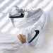 Custom air force 1 mid light grey and black 