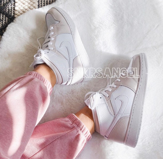 Custom Nike Air Jordan 1 Mid Nude Beige Cream | Etsy Australia
