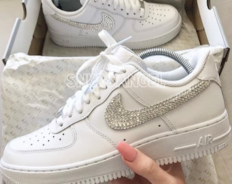 Wedding nike air force 1 low sneakers bride crystal rhinestones