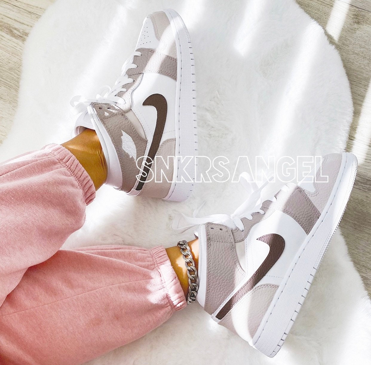 Custom Nike Air Jordan 1 Mid Mocha Coffee Brown Tan - Etsy UK