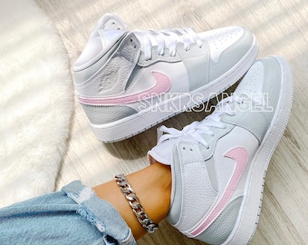 Grey and top pink jordan 1
