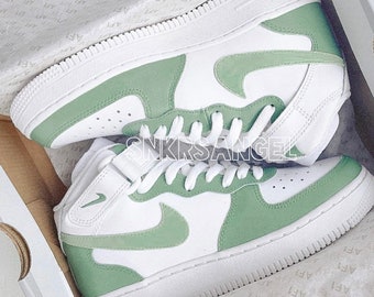 Nike air force 1 personalizado té verde aguacate mid sage