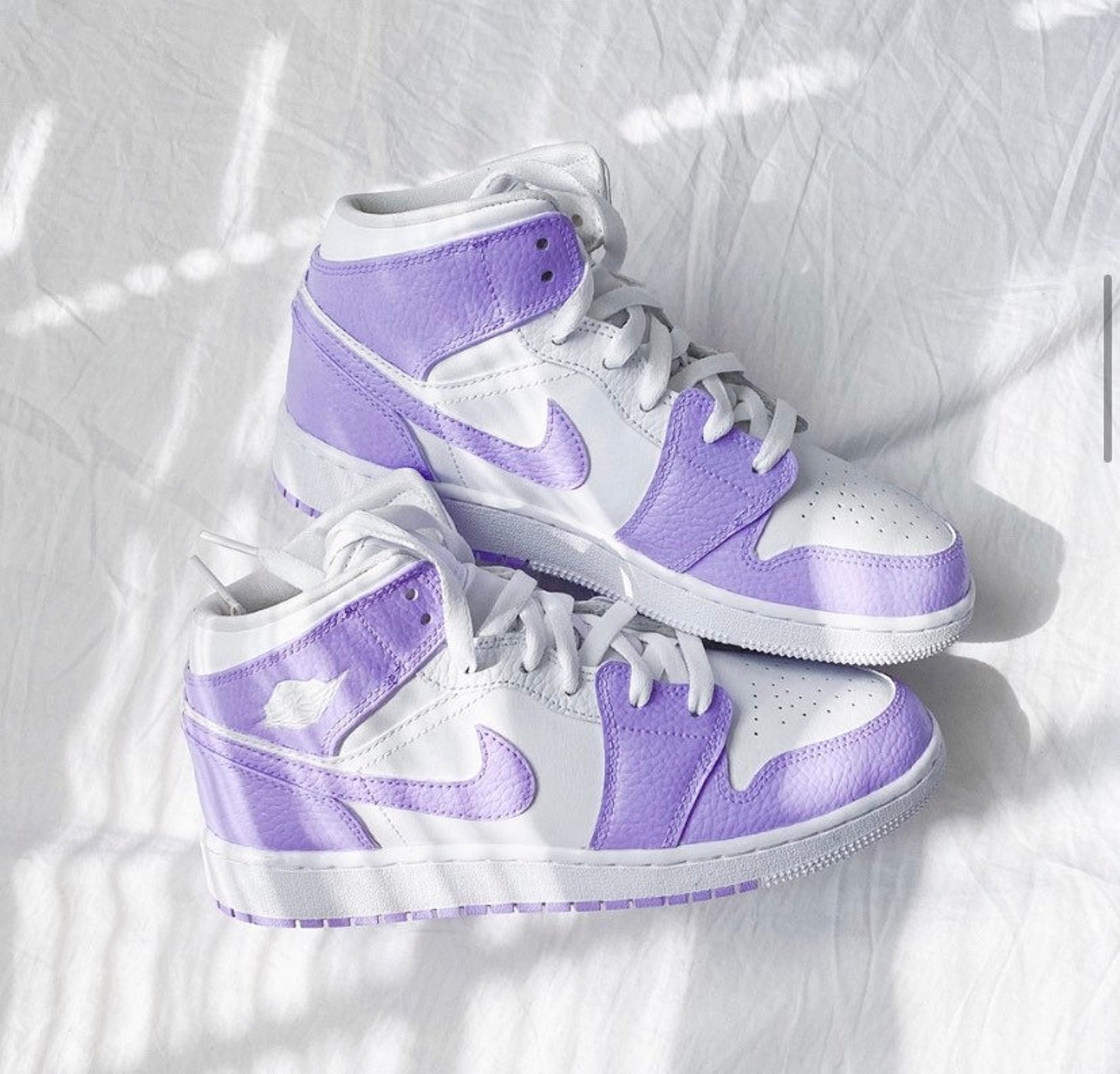 Custom purple/Lilac air jordan 1 mid sneakers Etsy