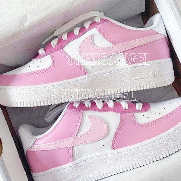 Custom nike air force 1 low baby pink light pink