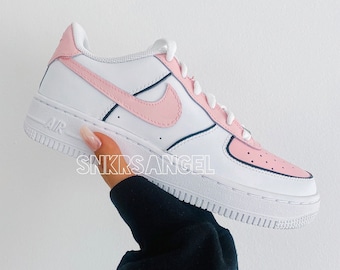 Custom nike air force 1 low black trims petal pink