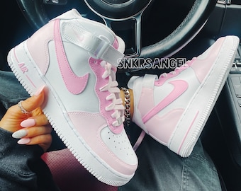 Buy Custom Nike Air Force Mid Pink Barbie Pink Online in India