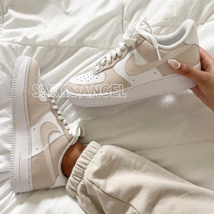 Custom nike air force 1 low beige/nude/cream/light tan