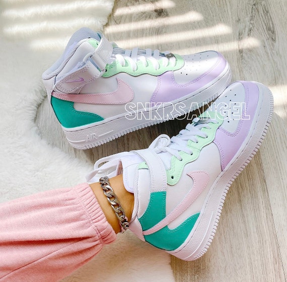 Custom Nike Air Force 1 Mid Multicolor Etsy