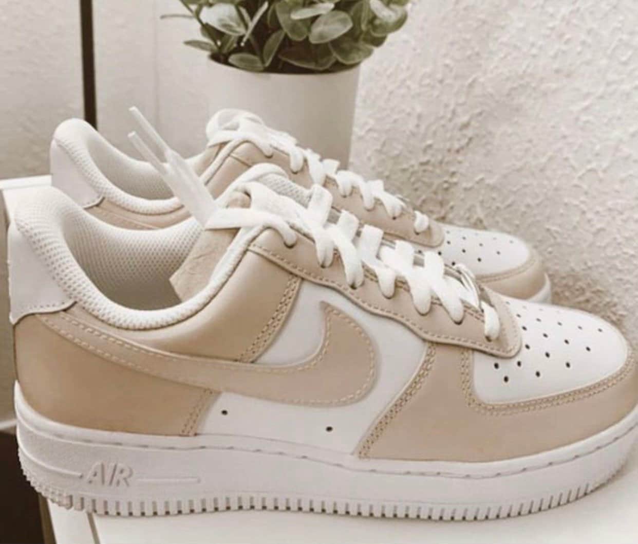 tan and white air force 1