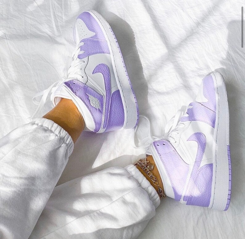 lilac and blue jordans