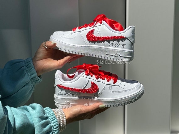 Nike Wedding sneakers personalizzate, ballo di fine anno, perla di