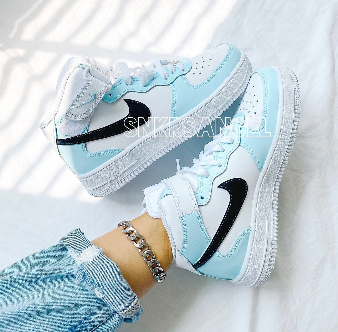 Nike Air Force 1 '07 White/ Medium Blue / 9.5