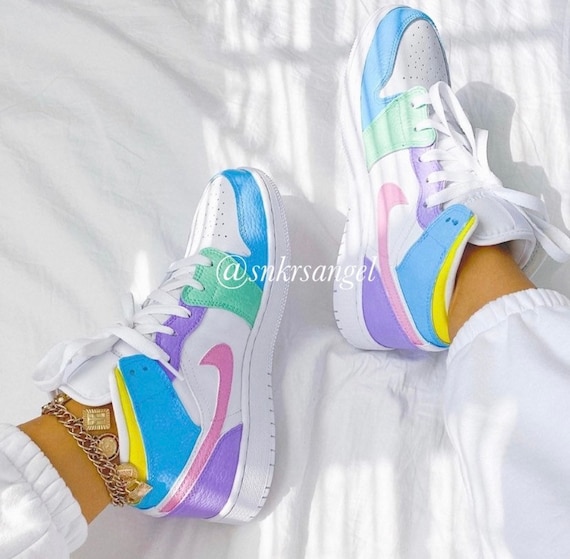 custom rainbow jordans