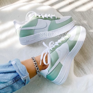 Custom nike air force 1 low avocado sage green