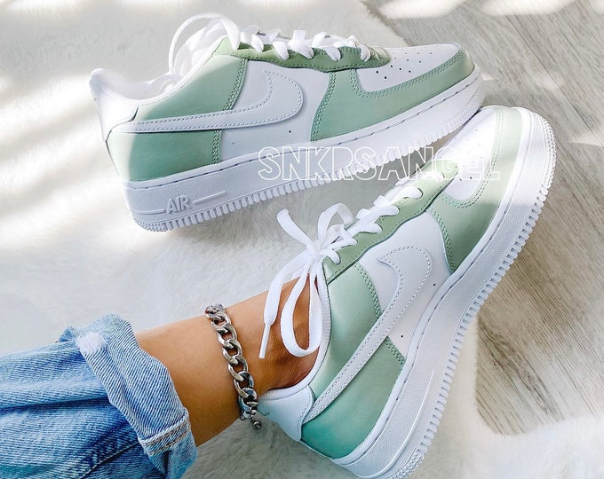 Sage Green Custom Air Force 1 Sneakers Low/mid/high - Etsy