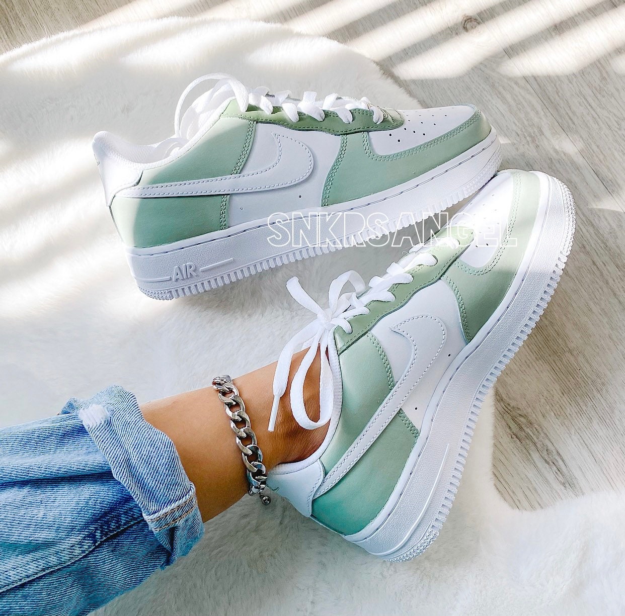 Custom Nike Air Force 1 Low Avocado Sage Green - Etsy UK