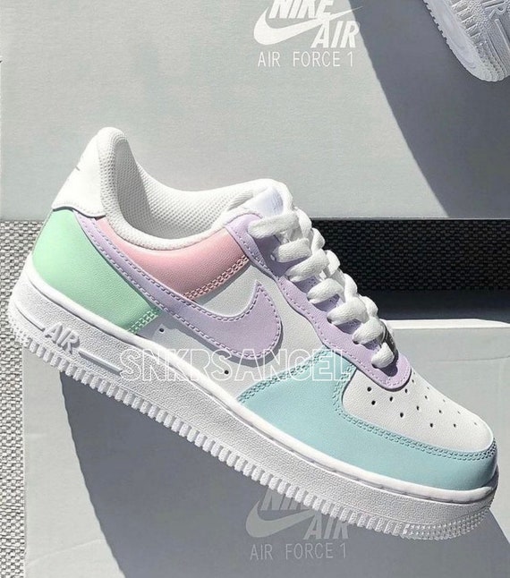 Pastel lined Women's Nike Air Force 1 low custom