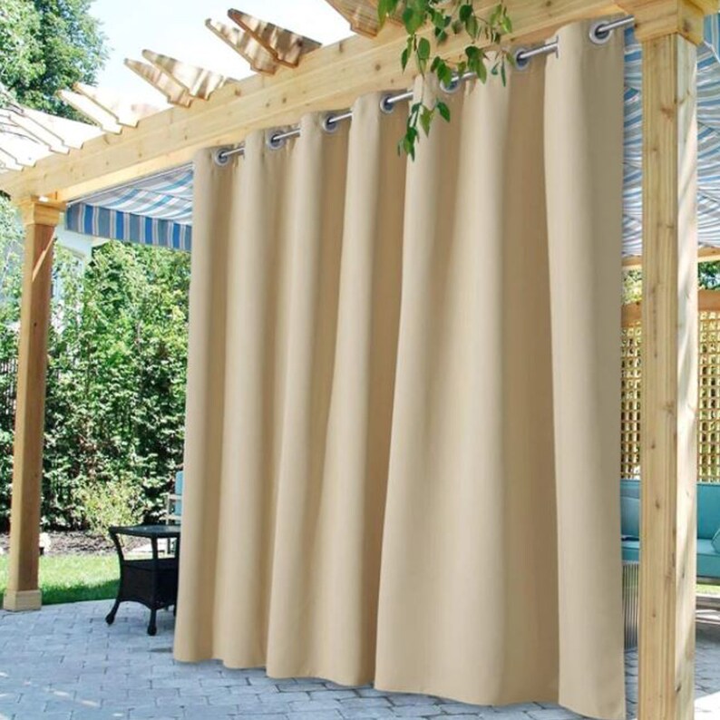 Waterproof Outdoor Curtain Patio Curtain Panel Blackout Patio Etsy