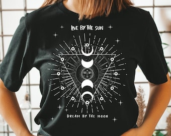 Sun Moon Stars Shirt, Hippie Clothing, Boho Clothing, Boho Shirt, Vintage Clothing, Cottagecore Unisex T-Shirt Women