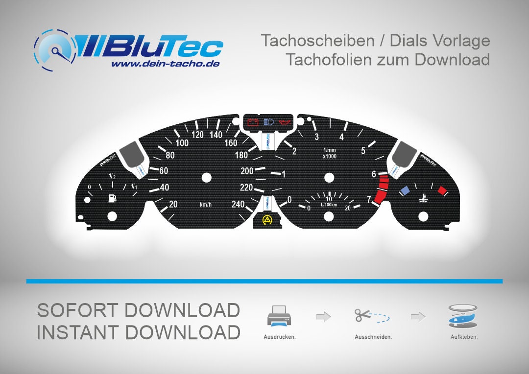 Tacho Foils Tacho Disc Template INSTANTLY Download for BMW E46 Gasoline