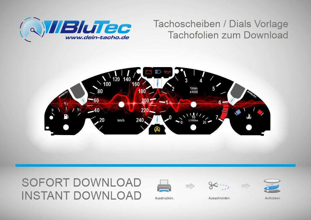 Tacho Foils Tacho Disc Template INSTANTLY Download for BMW E46 Gasoline