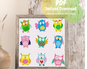 Awesocrafts Lot de 4 kits de broderie au point de croix - Quatre saisons : printemps, été, automne et hiver - Motifs faciles à broder