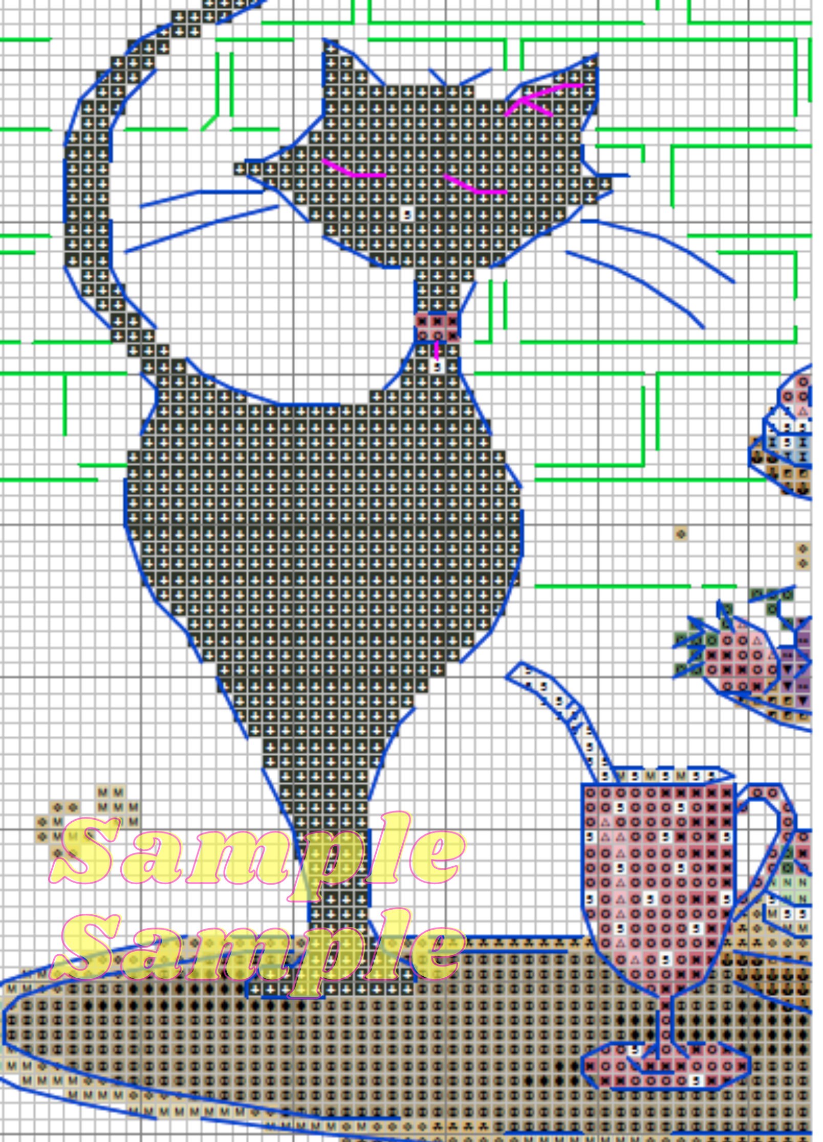 Cat Cafe Counted Cross Stitch Chart Pattern in PDF for Instant Download ...