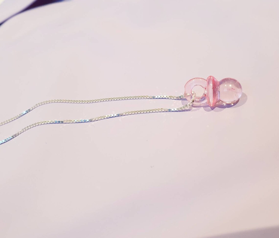 Sterling Silver Personalised Dummy Acrylic Bead Necklace Etsy