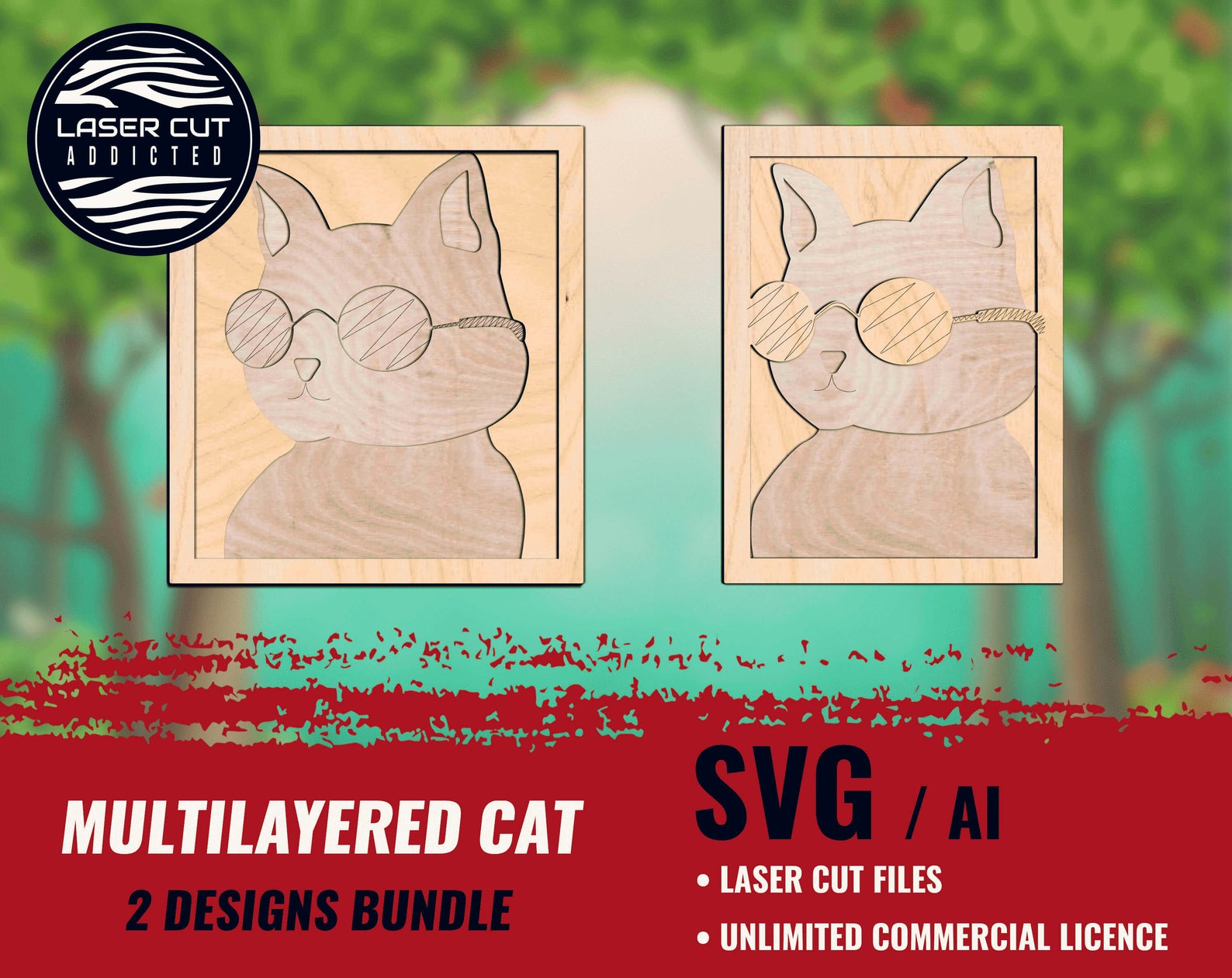 Laser Cut Cat Svg File File Laser Cutting Design 2 Etsy