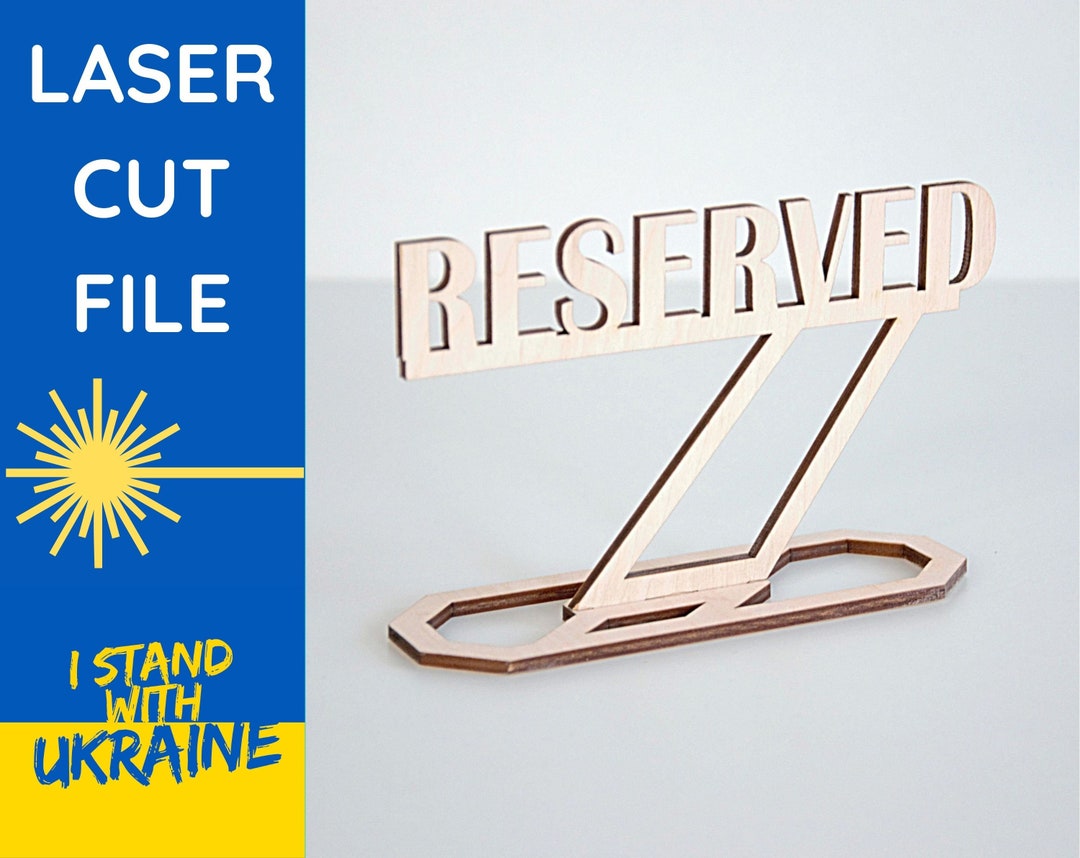 Reserved Table Sign Svg Reserved Table Sign Laser Cut File Svg Digital Download Laser Cutting ...