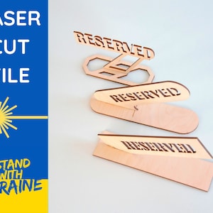 3 in 1 Reserved Table Sign Laser Cut file svg digital download Laser Cutting Commercial License Stand With Ukraine Made in Ukraine