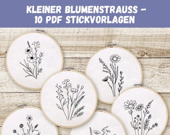 Embroidery pattern "Bouquet of Flowers" / Learn to embroider / Flower embroidery / Embroidery for beginners / Embroidery pattern PDF / Hand embroidery pattern