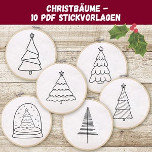 Embroidery template &quot;Christmas trees&quot; / Learn to embroider / Modern embroidery / Embroidery for beginners / Embroidery template PDF / Christmas DIY