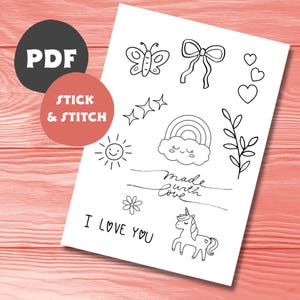 Digital embroidery pattern Stick and Stitch Baby motifs Embroidery Embroidering clothes Embroidery kit Embroidery for beginners Modern embroidery