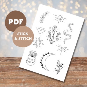 Digital embroidery pattern &quot;Boho&quot;, Stick and Stitch, embroidery, embroidering clothes, embroidery kit, flower embroidery, embroidery for beginners