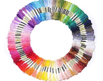 Beautiful embroidery thread set in 100 colors / perfect for embroidery, cross stitch, for friendship bracelets or for handicrafts