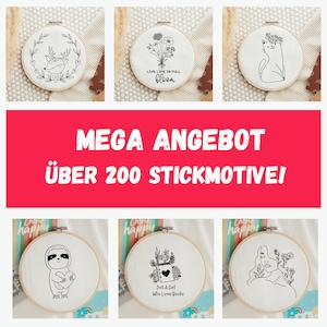 MEGA OFERTA / Plantillas de bordado digital / 200 patrones de bordado para descargar / bordado de flores / bordado de animales / bordado de letras