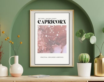 CAPRICORN Vol 2 | ethereal print | aesthetic apartment art | trendy printable art | star sign print aesthetic | zodiac print | astrology art