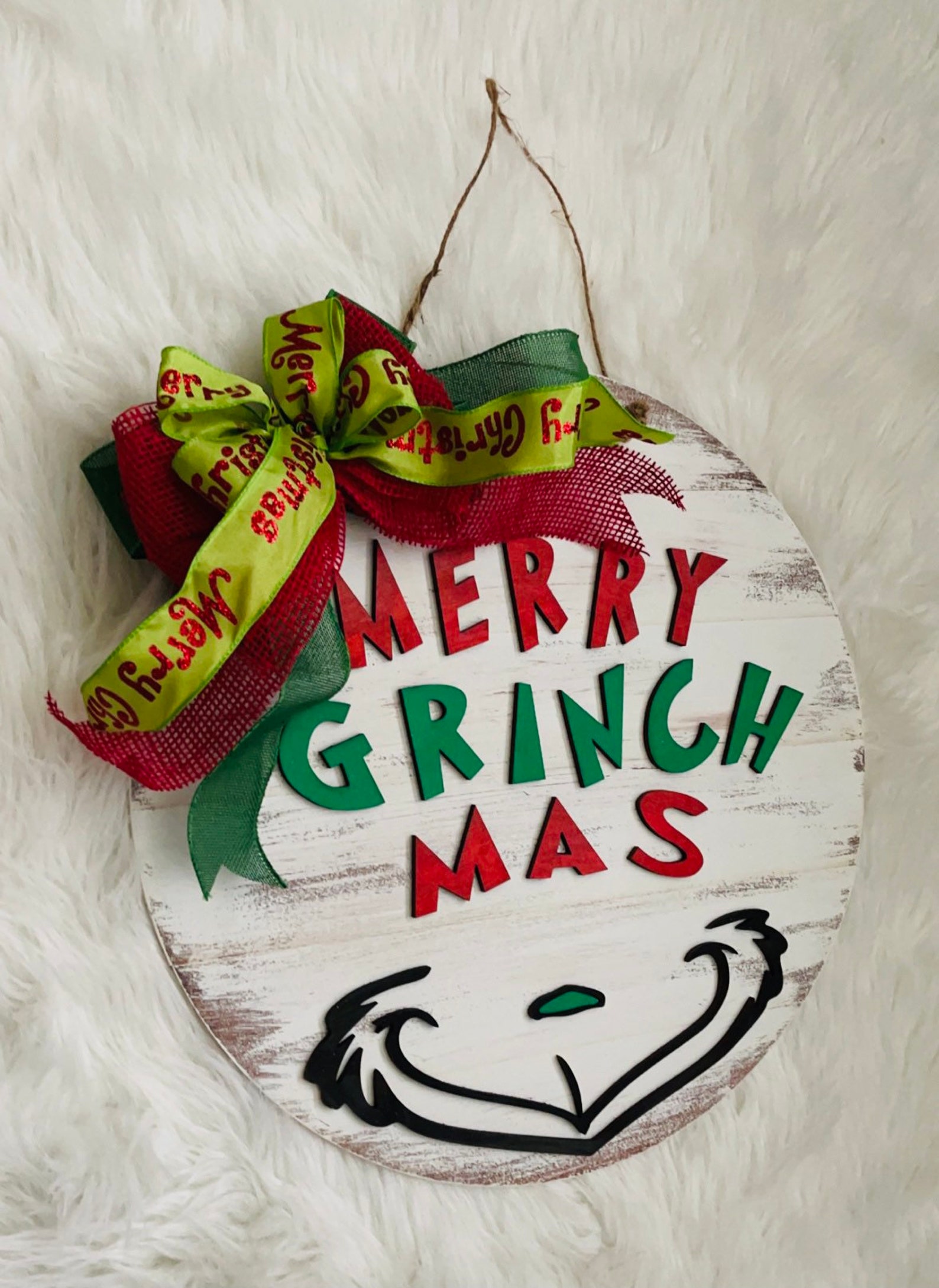 Grinch Inspired Door Sign/christmas/ Laser Cut Etsy UK