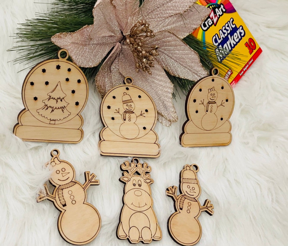 DIY Laser Cut Kid Christmas Ornament Kit Kids Christmas Paint Etsy Kid Christmas Ornament