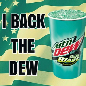 Back the Dew: Thin Dew Line / Baja Blast Mtn Dew Parody (3" waterproof stickers)