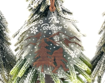 Bigfoot Christmas Ornament • I Believe Sasquatch Ornament • Sasquatch Christmas • Customized Bigfoot Ornament • Handmade Gift • Cryptic Gift