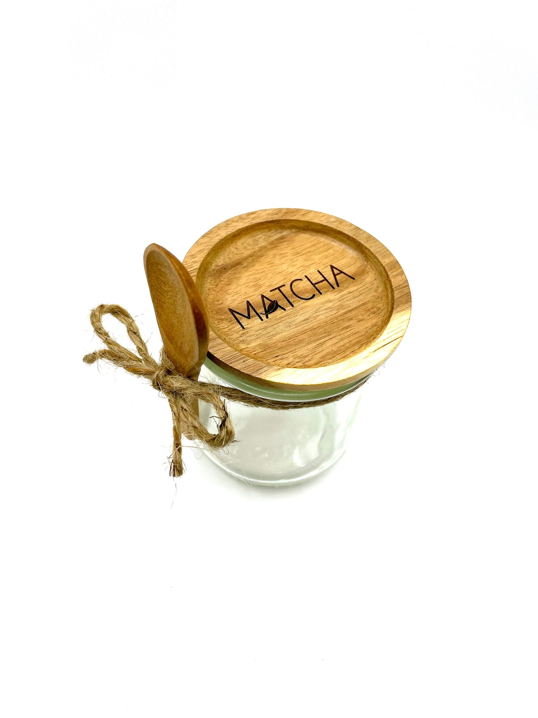 Matcha Tea Storage Container Glass Matcha Jar With Acacia Wood Lid