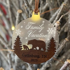 Gatlinburg Family Vacation Ornament Great Smokey Mountains Ornament Gatlinburg Souvenir Custom Christmas Ornament Handmade Gift image 5