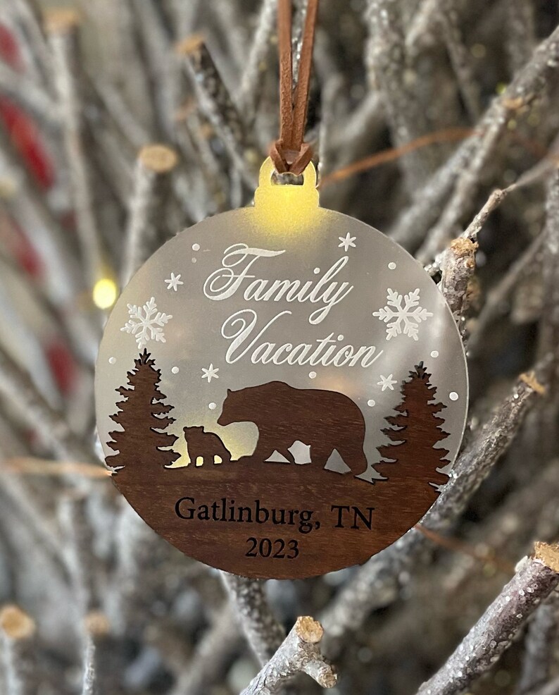 Gatlinburg Family Vacation Ornament Great Smokey Mountains Ornament Gatlinburg Souvenir Custom Christmas Ornament Handmade Gift image 5