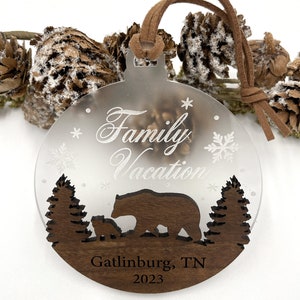 Gatlinburg Family Vacation Ornament Great Smokey Mountains Ornament Gatlinburg Souvenir Custom Christmas Ornament Handmade Gift image 4